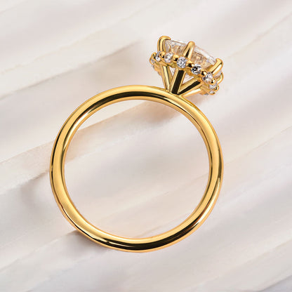 2.0ct Round Moissanite Gold Engagement Ring