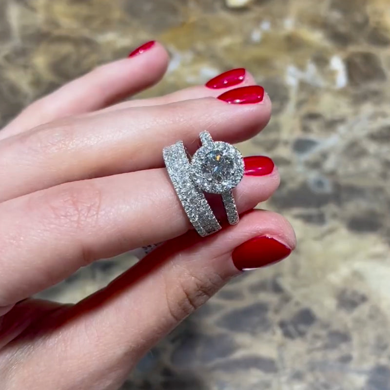 2.0CT Round Cut Diamond Ring with 2.0CT Band