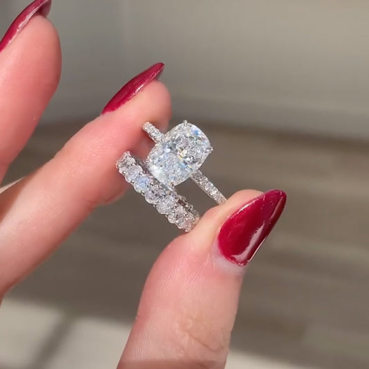 5.5Ct Cushion & 3Ct Oval Diamond Ring