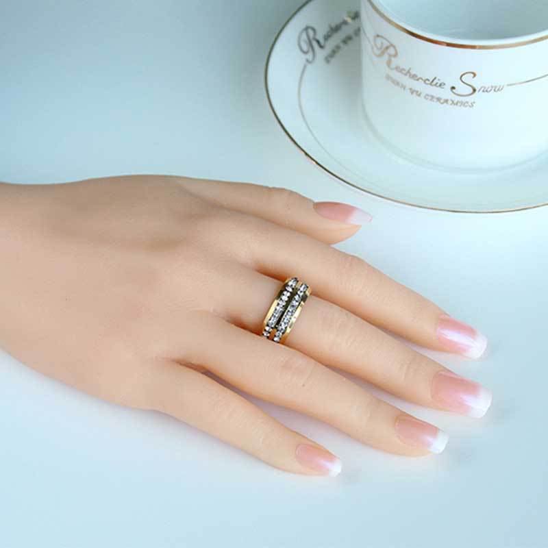 925 Silver Three-Tone 1ct Sona Diamond Men's Wedding Band