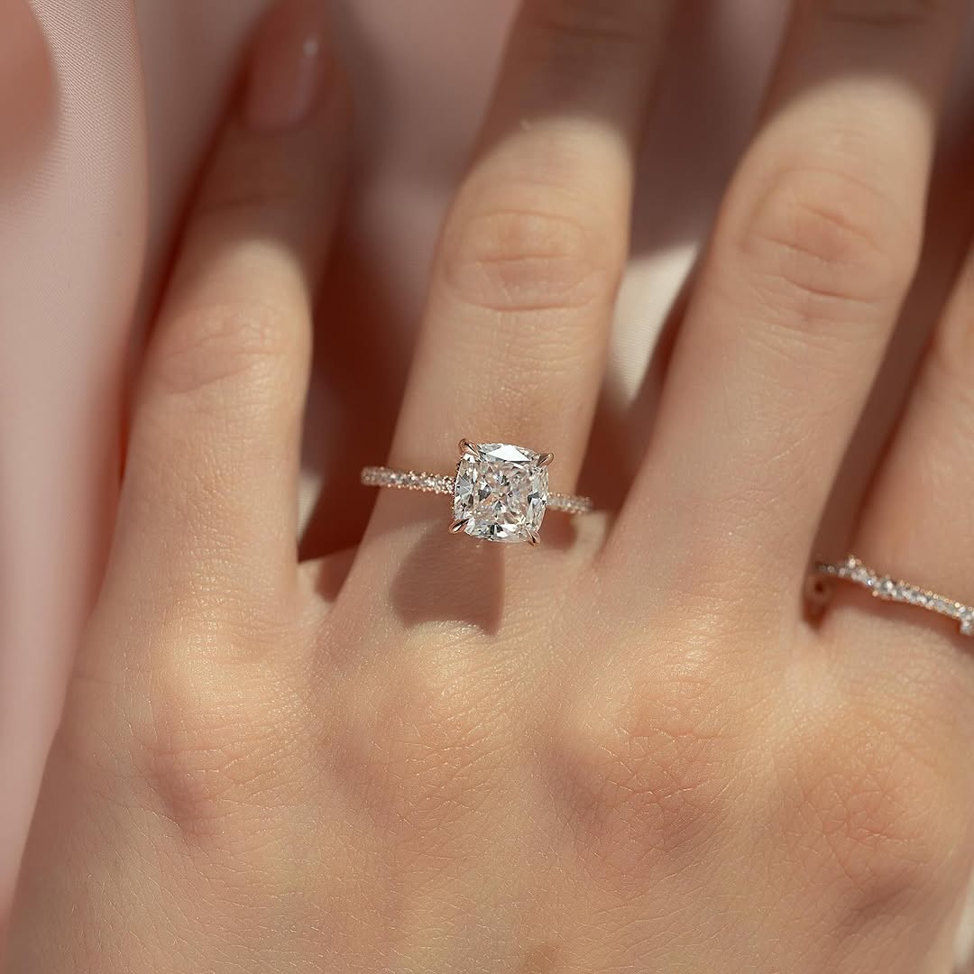 3Ct Cushion Simulated Diamond Ring 925 Silver Rhodium Plated