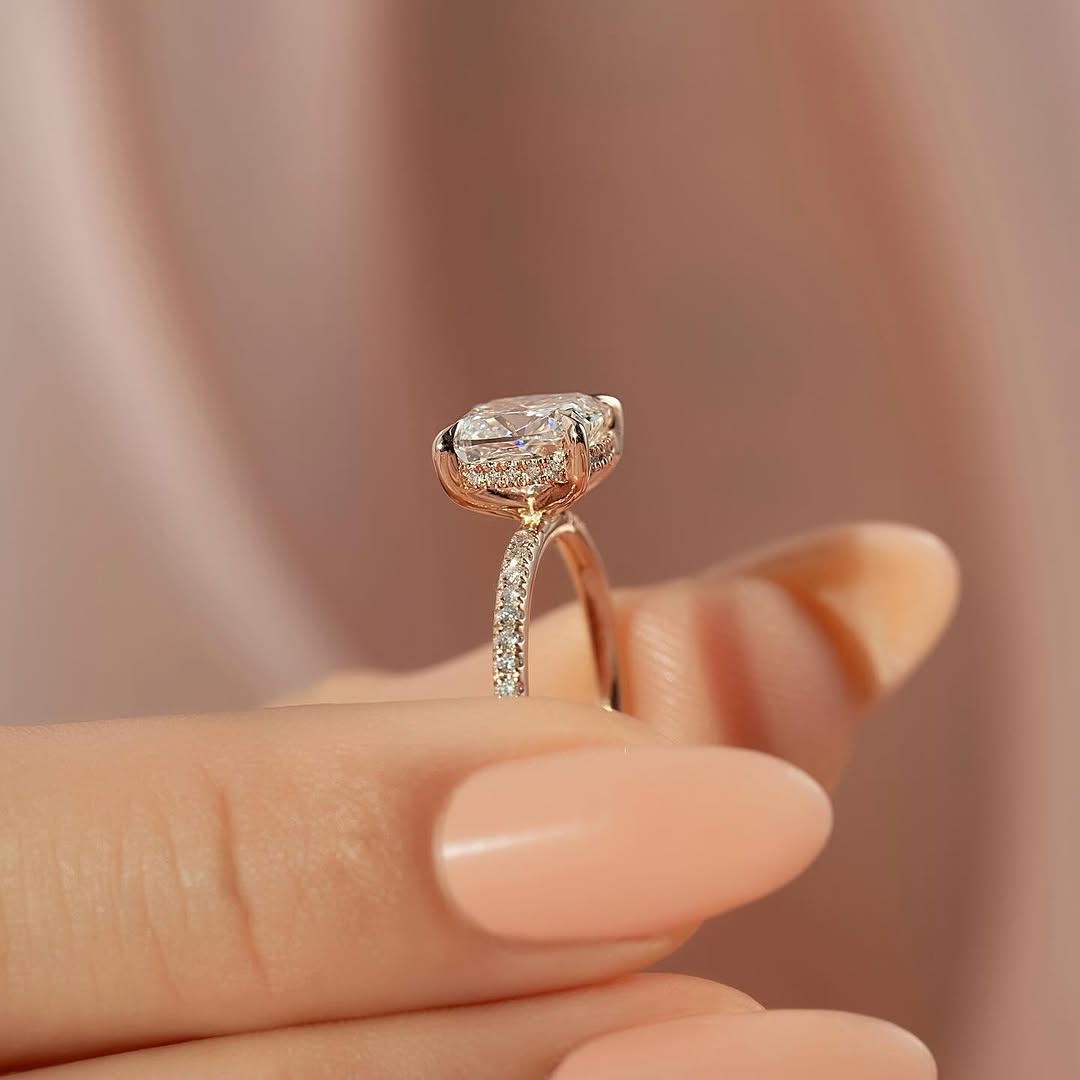 3Ct Cushion Simulated Diamond Ring 925 Silver Rhodium Plated
