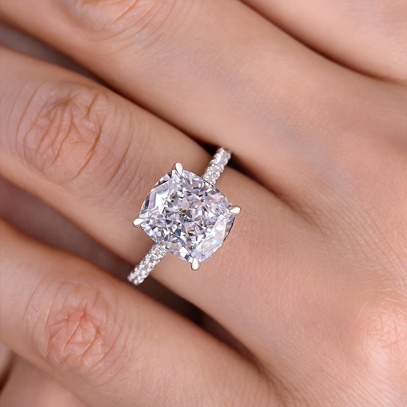 Elegant 925 Sterling Silver Jewelry Set with Cushion Cut Simulated Diamonds