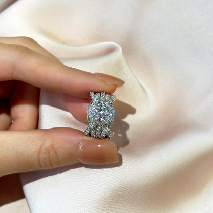 4Ct Oval Diamond Ring with 1Ct Round Band