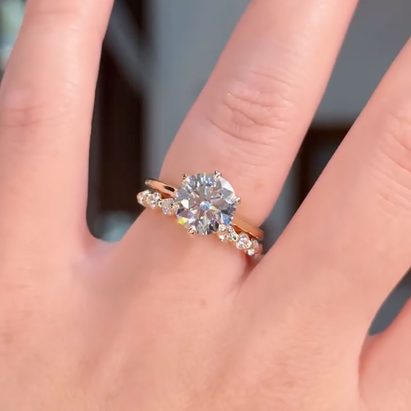 20 Carat Round Simulated Diamond Ring 18K Gold Plated