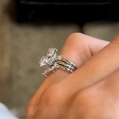 Regal 4.0Ct Oval Bridal Set | Vintage Crown Design