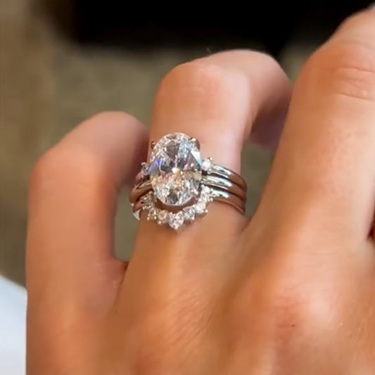 Regal 4.0Ct Oval Bridal Set | Vintage Crown Design