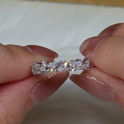 4.5Ct Radiant Cut Diamond Ring with Marquise Band