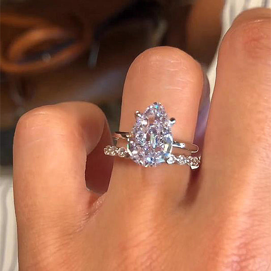 4.0CT Pear Cut Diamond Ring with 1.0CT Band