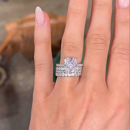 4.5CT Radiant Cut Diamond Ring with 2.5CT Side Stones
