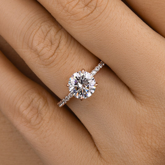 Classic Round Cut Solitaire Engagement Ring Sterling Silver
