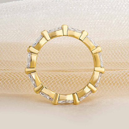 925 Silver Two-Tone 1ct Marquise Diamond Band