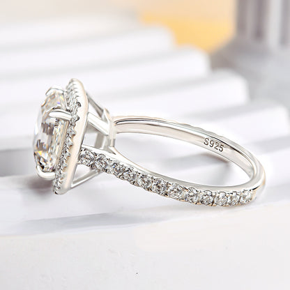3.0 Carat Asscher Cut Diamond Halo Ring