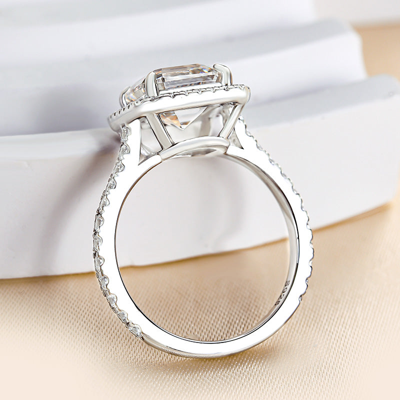 3.0 Carat Asscher Cut Diamond Halo Ring