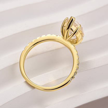 4.0CT Marquise Moissanite Ring – 925 Silver 18K Gold Plated