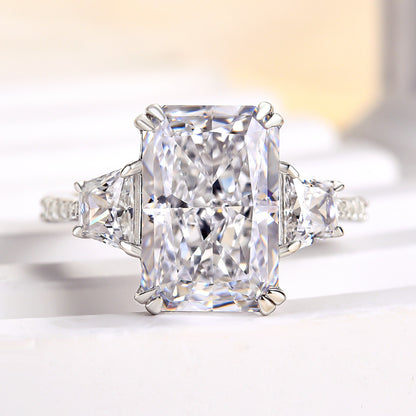 Gorgeous 6.5Ct Radiant Cut Three Stone Engagement Ring
