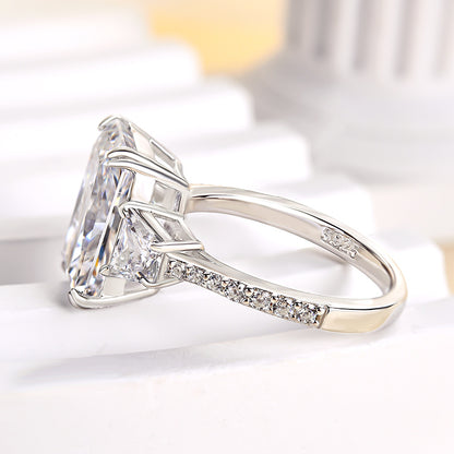 Gorgeous 6.5Ct Radiant Cut Three Stone Engagement Ring