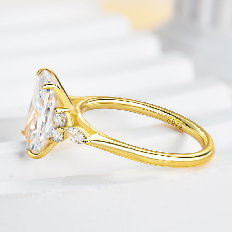 3.5 Carat Radiant Cut Diamond Marquise Halo Ring