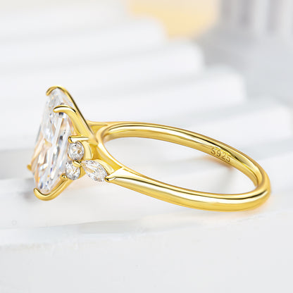 3.5 Carat Radiant Cut Diamond Marquise Halo Ring