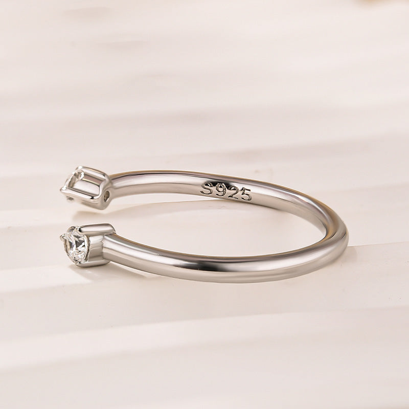 0.1Ct Simulated Diamond Band - Yellow/White Gold Plated 925 Silver