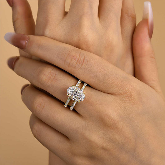 4.0 Carat Oval Cut Split Band Diamond Ring