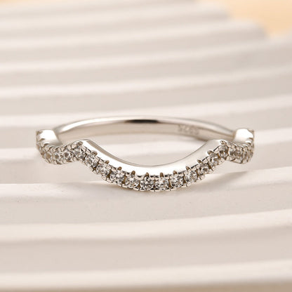 925 Sterling Silver 18K Gold Plated Round Simulated Diamond Ring