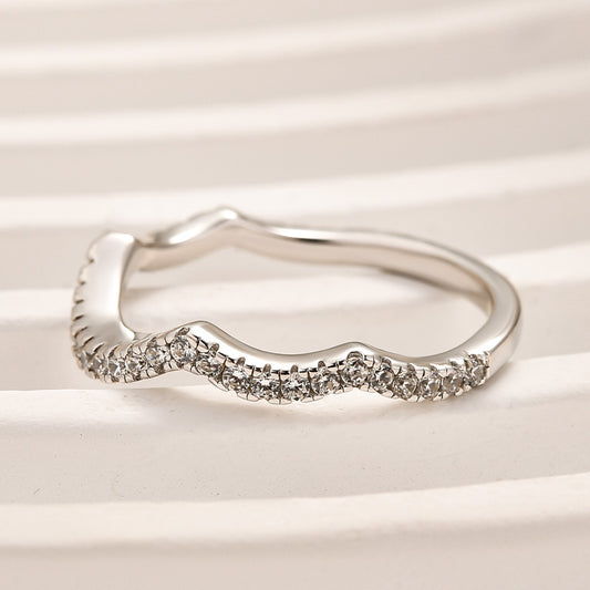 925 Sterling Silver 18K Gold Plated Round Simulated Diamond Ring