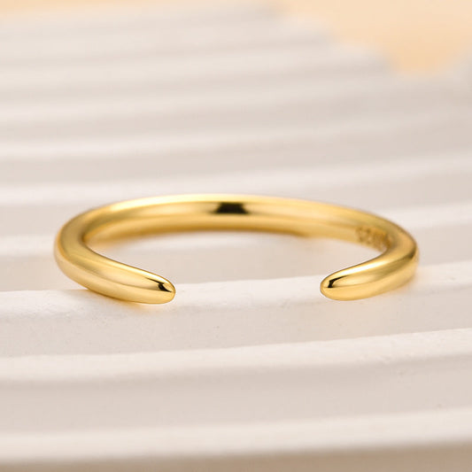 925 Sterling Silver 18K Yellow Gold Plated Rhodium Nickel Free Open Ring