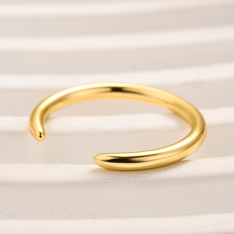 925 Sterling Silver 18K Yellow Gold Plated Rhodium Nickel Free Open Ring