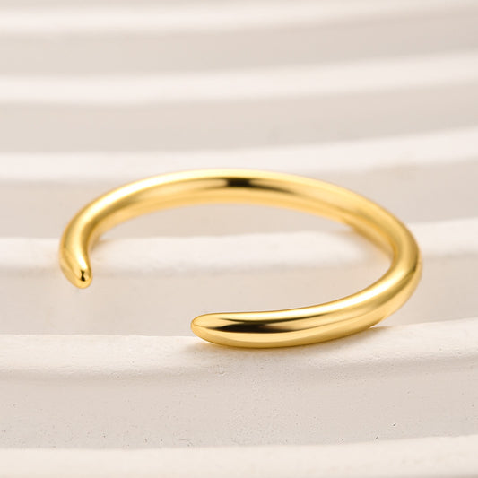 925 Sterling Silver 18K Yellow Gold Plated Rhodium Nickel Free Open Ring
