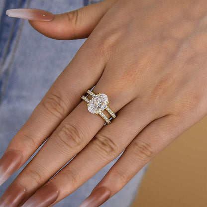 4.0 Carat Oval Cut Split Band Diamond Ring