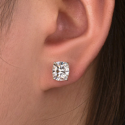 2Ct Cushion Cut Moissanite Earrings 925 Silver