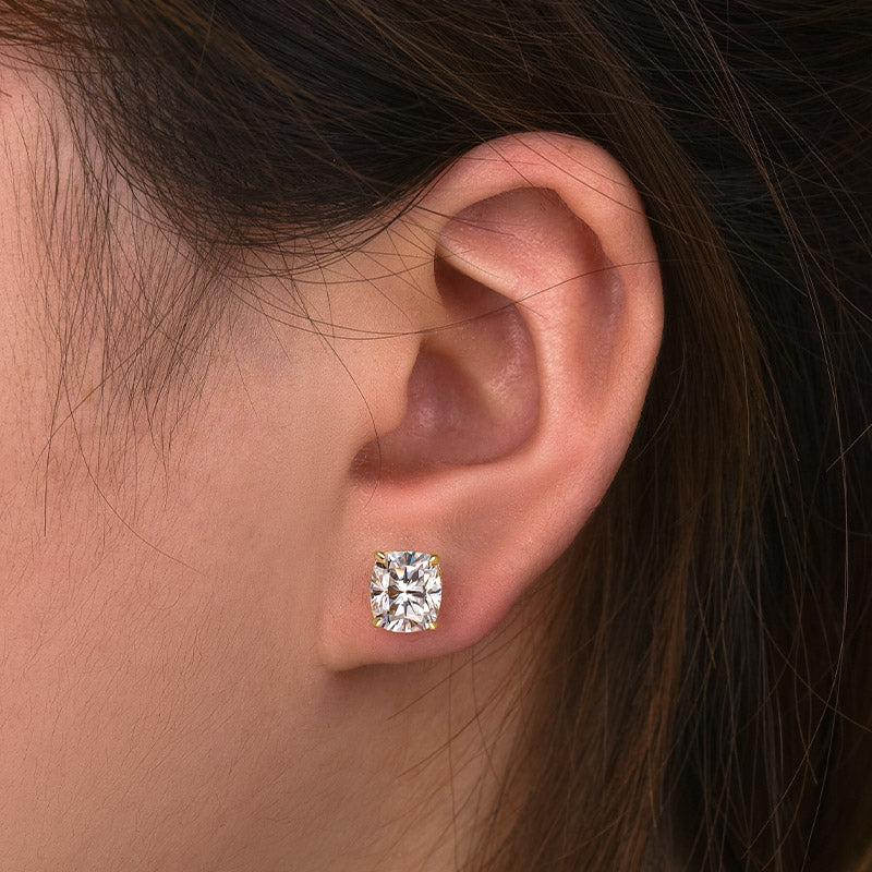 2Ct Cushion Cut Moissanite Earrings 925 Silver