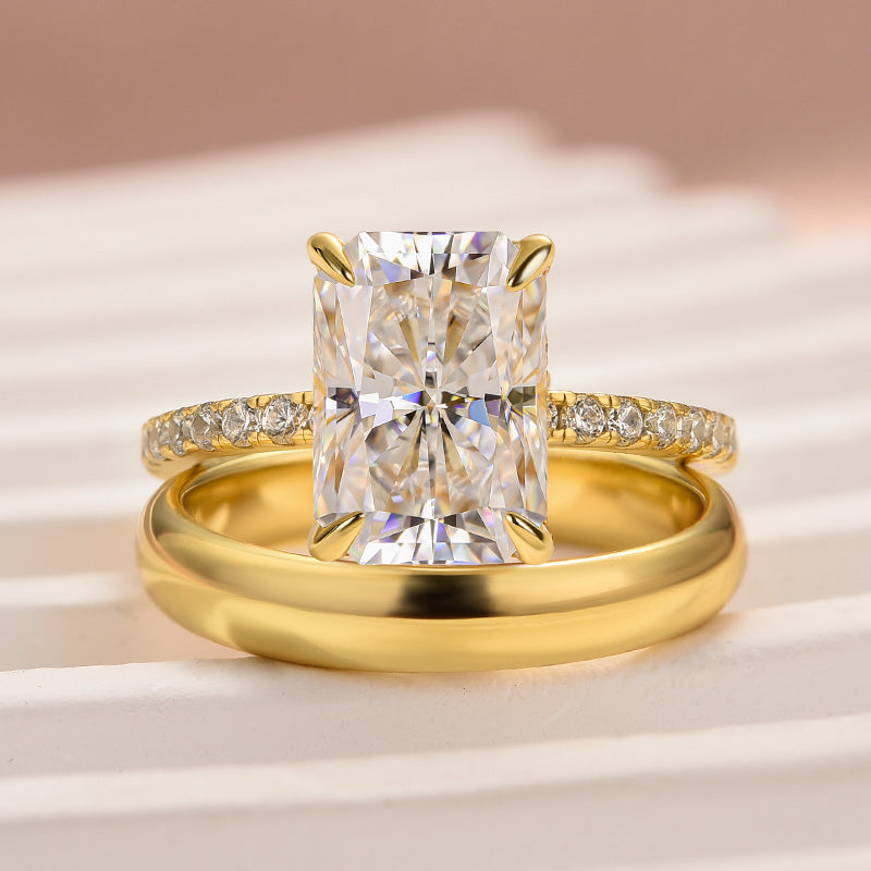 35 Carat Radiant Cut Moissanite Ring Two-Tone Gold