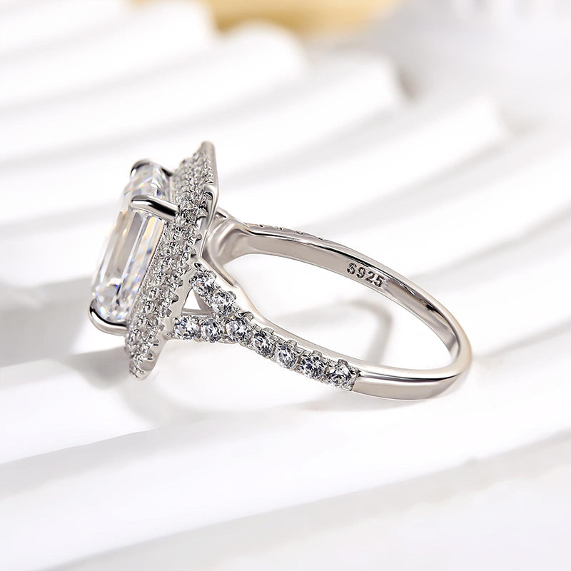 3.0 Carat Emerald Cut Halo Engagement Ring