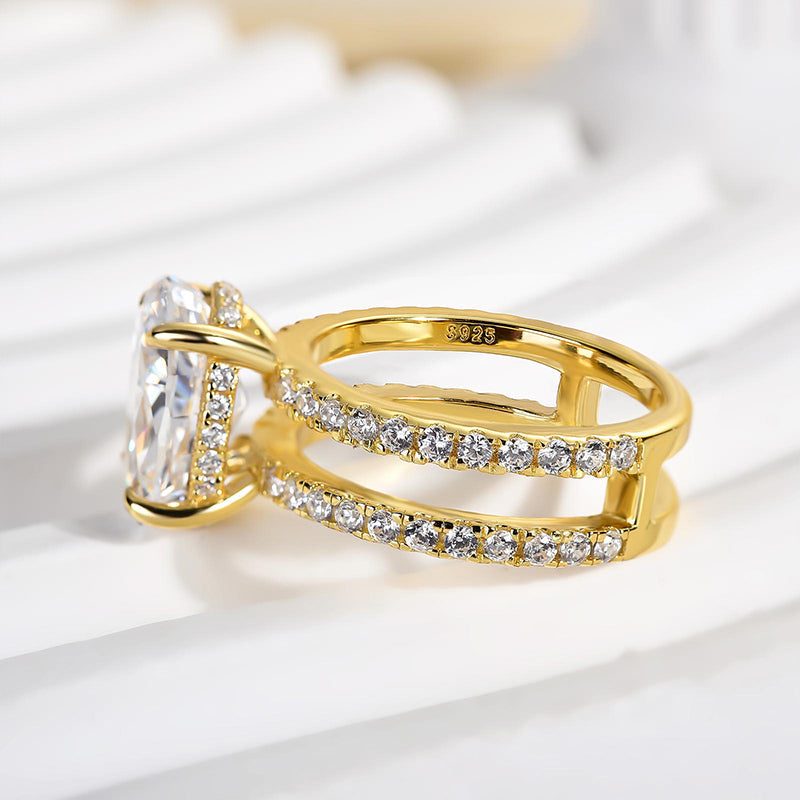4.0 Carat Oval Cut Split Band Diamond Ring