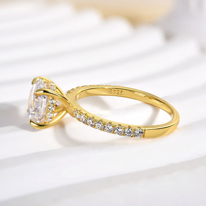 Classic Round Cut Solitaire Engagement Ring Sterling Silver
