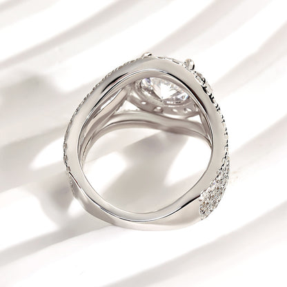 2 Carat Round Cut Halo Engagement Ring Split Shank