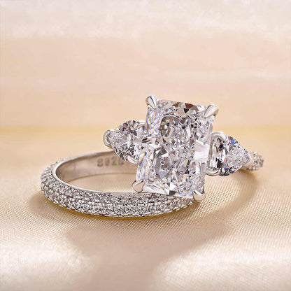 Radiant & Heart Cut Diamond Wedding Set - White Gold