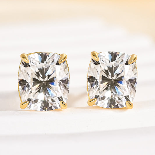 2Ct Cushion Cut Moissanite Earrings 925 Silver