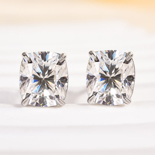 2Ct Cushion Cut Moissanite Earrings 925 Silver