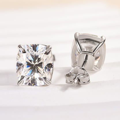 2Ct Cushion Cut Moissanite Earrings 925 Silver
