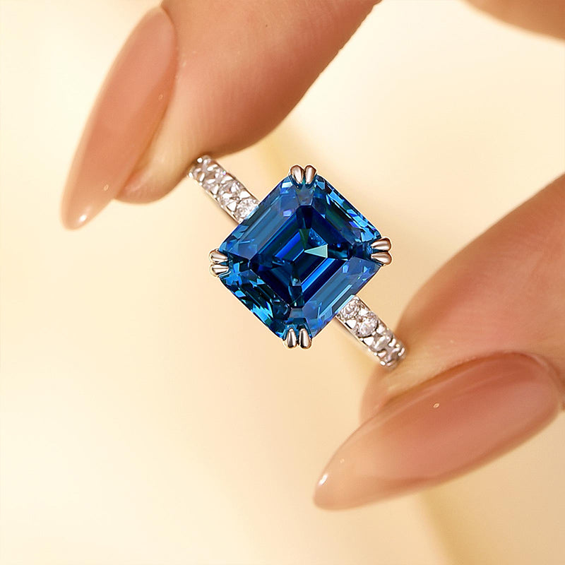 Aurogem Noble 4.5Ct Asscher Cut Engagement Ring