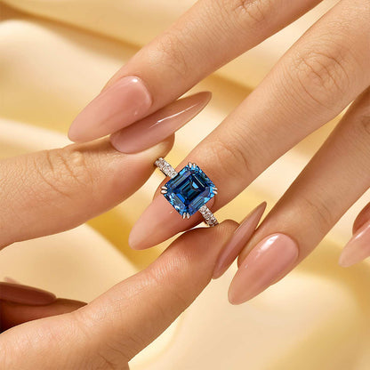 Aurogem Noble 4.5Ct Asscher Cut Engagement Ring