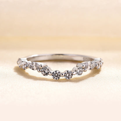 1.5Ct Mixed Cut Diamond Band 925 Silver White Gold