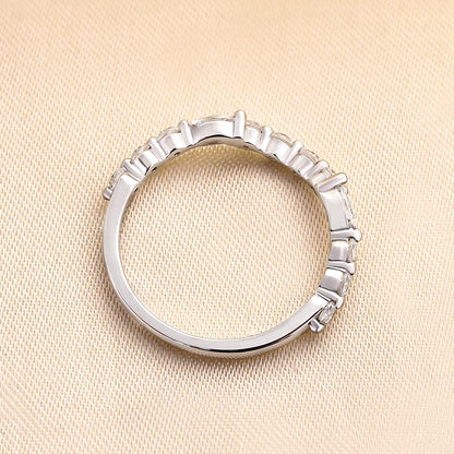 1.5Ct Mixed Cut Diamond Band 925 Silver White Gold