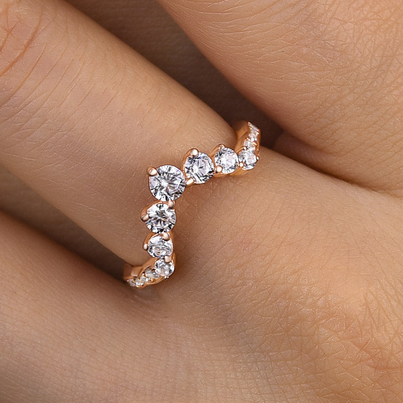 925 Silver Rose Gold Plated 0.6ct Sona Diamond Band