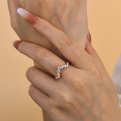 925 Silver Rose Gold Plated 0.6ct Sona Diamond Band