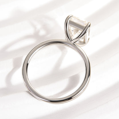 3.5CT Emerald Cut Moissanite Ring 925 Silver