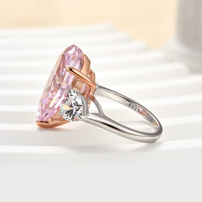 8.0 Carat Pear Cut Three Stone Engagement Ring